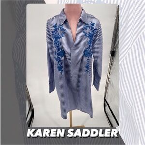 EUC Karen Saddler Striped Tunic